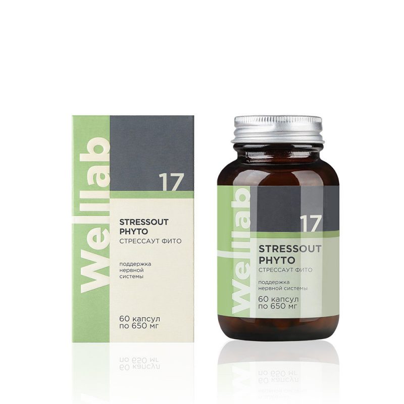 БАД для нервной системы Welllab STRESSOUT PHYTO, 60 капсул
